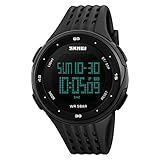 Lancardo Orologio Elettronico Sportivo per Bambini Studenti Cinturino Plastica Quadrante Digitale conto alla rovescia Impermeabile Nero