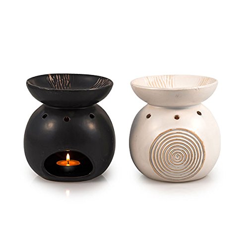 Duftlampe Relief weiß, Höhe 11,5 cm - 2