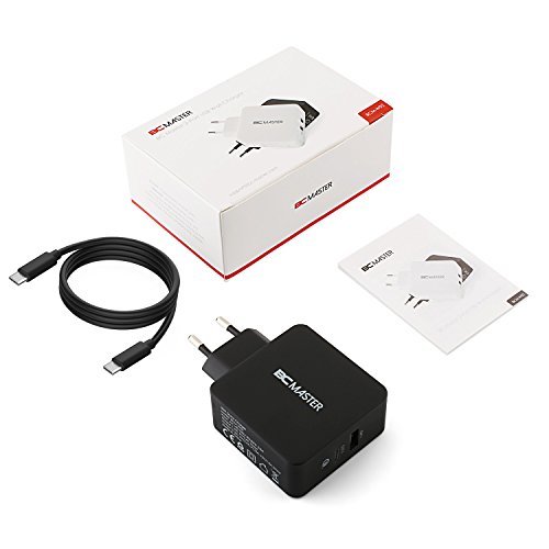 USB-C USB Ladegerät, BC Master Quick Charge 3.0 34.5W 2 Port Schnellladegerät (USB-A+Typ-C Port)für Samsung,Iphone,LG G5,HTC 10,New Macbook,Google Chromebook und Mehr – Schwarz(mit USB Kable) - 7