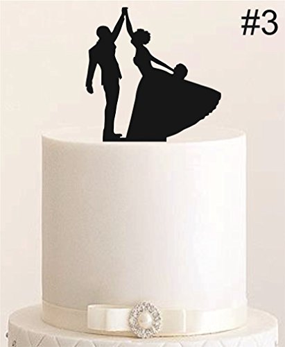 Cake Topper #3 , Tortenstecker, Tortenfigur Acryl, Tortenständer Etagere Hochzeit Hochzeitstorte (Schwarz)