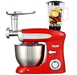 DMS 3 in 1 Küchenmaschine Rührmaschine 6,5 Liter Knetmaschine Edelstahlschüssel Spritzschutz StandMixer Ice Crusher Fleischwolf Teigkneter 6-stufige Geschwindigkeit 1900 Watt Schwarz KMFB-1900 (Rot) DMS 3 in 1 Küchenmaschine Rührmaschine 6,5 Liter Knetmaschine Edelstahlschüssel Spritzschutz StandMixer Ice Crusher Fleischwolf Teigkneter 6-stufige Geschwindigkeit 1900 Watt Schwarz KMFB-1900 (Rot)