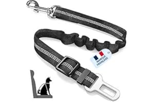MARKETIFAR Ceinture Chien Voiture - Harnais Voiture pour Chien - Ceinture de sécurité pour Chien Noir - Laisse pour Voiture avec Absorption de Chocs - Accessoire pour Chats et Chiens