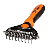 ✔REDUZIERT DAS HAAREN UM BIS ZU 90% - Der breite Bürstenkopf mit seinen 17+9 abgerundeten Präzisionsklingen befreit sehr schnell und effizient in wenigen Minuten von lästiger Unterwolle. Bei regelmäßiger Anwendung wird das Haaren deutlich reduziert.