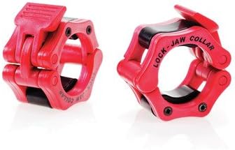 Lock-Jaw Unisex Pro (Pair-2"/50mm) with Locking Latch Barbell Collar, Red, 2-Inch