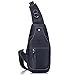 Produktbild DAFROH Herren Schleuder Tasche, Chest Pack Sling Bag Echtes Leder Brust Schulter Rucksack Cross Body Geldbörse Wasserdicht Anti-Diebstahl Für Reise Wandern & Schule (Schwarz)