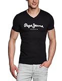 Bajo y puños rectos Pepe Jeans Eggo V, Camiseta Para Hombre, Negro (Black), X-Small