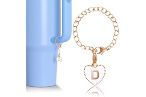 EGEKTBH Letter Charm Accessories for Stanley Cup, Personalized Name ID Letter Handle Charm, Heart Shape Initial Identification Charms Suitable for Women