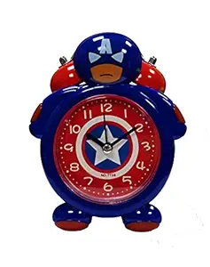 RIANZ Twin Bell Super Hero Table Alarm Clock for Girls Boys Kids (Blue)