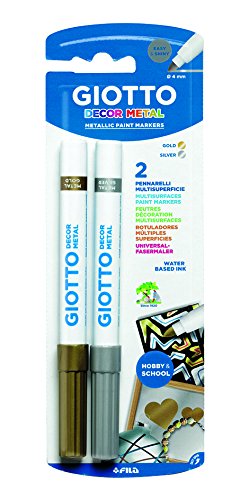 Giotto 014500 - Rotuladores (2 unidades), color dorado y plateado