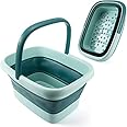 WaBaHa Collapsible Foot Soaking Tub with Portable Design and Handle, Foot Soaking Bath Basin Feet with Massage Acupoint, Pedicure Foot Soak, Home Spa Treatment