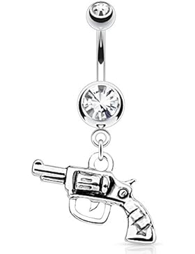 Paula & Fritz® Bauchnabelpiercing aus Edelstahl Chirurgenstahl 316L farbloser ...