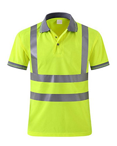 Preisvergleich Produktbild DULEE Hohes Sichtbarkeits Polo Hemd Arbeitskleidung reflektierendes hallo Sicht-Sicherheits Arbeitskleidungs T-Shirt,L