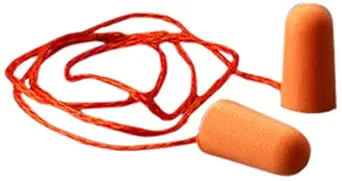 3M Ear Plugs, Pack of 1, Classic 1110 Corded, Disposable, Foam, Orange