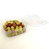 Extiff Lot de 100 Barquettes Alimentaires Fraîcheur pour Salade avec Couvercles Jetables/Barquette à Salade (250 GR)