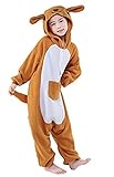 ABYED® Jumpsuit Tier Karton Fasching Halloween Kostüm Sleepsuit Cosplay Fleece-Overall Pyjama Schlafanzug Erwachsene Unisex Lounge,Chidren Größe 125 -for Höhe: 138-148cm Känguru - 
