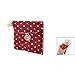 Women Rectangle Dotted Sanitary Towel Holder Bag Button Pouch Burgundy White