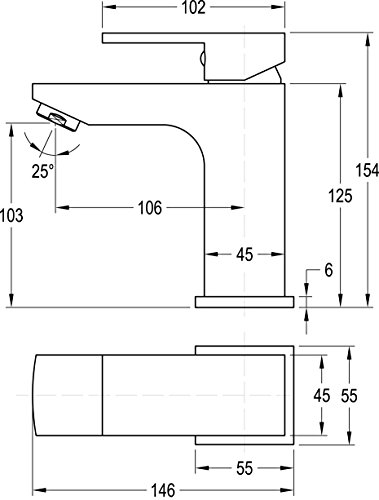Bad Armatur Waschtischarmatur Wasserhahn mit Zugstange und Exzentergarnitur - 2