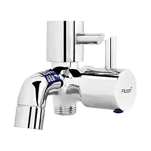 SBD Brass 2 in 1 Two Way Bib Cock/Tap Faucet Cubix Chrome Plated (Glossy)