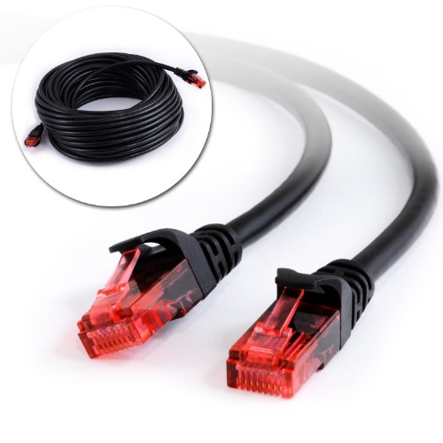 20m – CAT.6 Ethernet Gigabit Lan Netzwerkkabel (RJ45) schwarz - 2