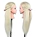 Hairdressing 80% Blonde Professional Real Hair 22 Inch,CoastaCloud Training Mannequin Head Hairdresser Human Hair with Clamp