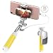 Produktbild ROCK Mini iPhone 7 Selfie Stick,Selfie-Stange Ausfahrbar[iPhone Lightning Stecker][Großer Spiegel][139mm bis 600mm] für iPhone 7/6S/6 Plus,iPhone 6S/6 und andere iPhone mit Blitz Steckverbinder (Gelb)