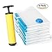 Produktbild Reise Vakuumbeutel,[6-Pack] Hochwertige Doppel-Reißverschluss-Siegel Aufbewahrungsbeutel, Kompression Kleiderbeutel für Kleidung, Bettwäsche, Kissen, Mit einer freien Handpumpe für Reisen