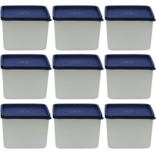 Viva-Haushaltswaren – 9x Gefrierdose für 750 ml, eckige Tiefkühldose- BPA-frei, hergestellt in Deutschland, inkl. einer Einfüllschaufel ca. 18,5 cm - 2