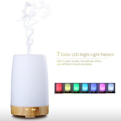 Euph 100ml Aroma Diffuser Aromatherapie Diffuser Nebel Luftbefeuchter Ultraschall Luftbefeuchter mit LED Farbwechsel ohne Lärm für Yoga Kinderzimmer Schlafzimmer Büro usw. -Weiß - 3