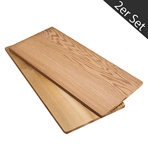 Grillbretter Grillplanken Zedernholzbrett zum Grillen Räucherbretter aus kanadischem Zedernholz Räucherplanke by IZIMU-2er Set