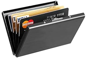 KRS CA-Schwarz Premium Kreditkartenetui aus Metall - blockiert RFID und NFC – für Kreditkarten Personalausweis EC-Karte RFID Blocker Schutz (CA-Schwarz)