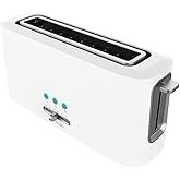 Cecotec Tostadora Toast&amp;Taste 10000 Extra White. 980 W, Ranura larga extraancha, Funci&oacute;n Recalentar, Descongelar y Cancelar,