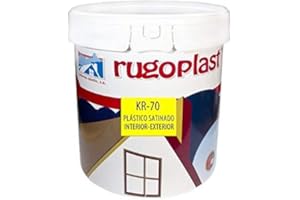 Rugoplast - Pintura plástica blanca satinada interior / exterior muy lavable ideal para decorar tu casa con un poco de brillo (salon, baño, dormitorios, cocina) KR-70, Blanco