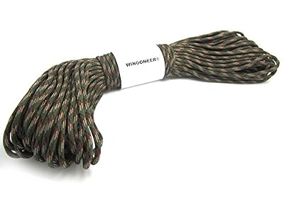 WINGONEER® WINGONEER Corde Parachute 100 FT 7 Noyau 550 Paracorde Nylon Strand Paracord Camping 31 Mètre (woodland camo)