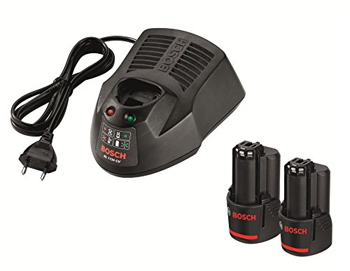 Bosch Professional 12V Akku Starter-Set (2 x GBA 2, 5 Ah mit Ladegerät, 12 Volt, kompatibel mit 10, 8V) 0615990GM7
