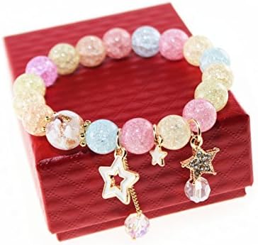 Ice Crack Crystal Korean Style Charm Bracelet with Star Sets (Colorful)
