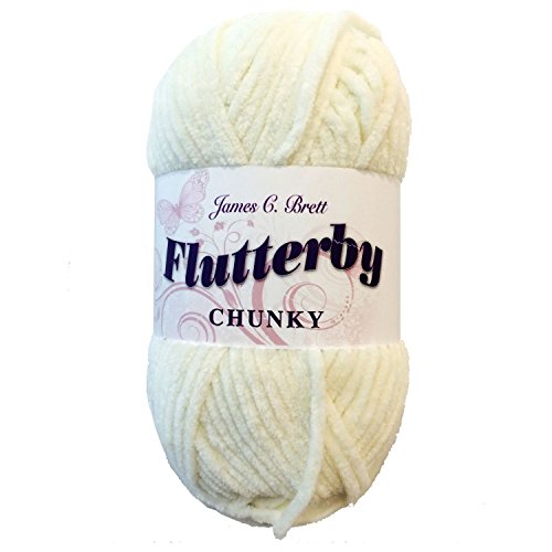 James Brett Flutterby extra weiche und dicke Strickwolle, 100 g Knäuel für Handarbeit oder Spielzeug (verschiedene Farben) beige - 3