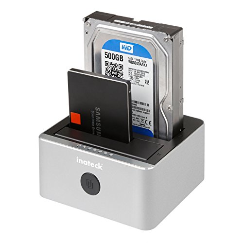 Inateck Aluminium USB 3.0 zu SATA dual-bay USB 3.0 Festplatte Dockingstation mit offline Clone Funktion für 6,3 cm & 8,9 cm HDD SSD SATA (SATA I/II/III), Unterstützung UASP & Werkzeuglose (FD2102) - 2