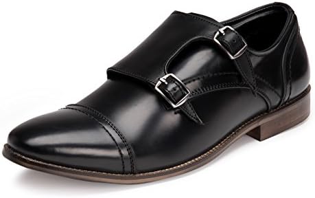 Escaro Men's Cap Toe Double Monk Shoes