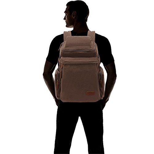 FANDARE Retro Laptop Notebook Geeignet für bis zu 16 Zoll Damen Herren Schulrucksack für die Schule Rucksack Wanderrucksack Daypack Leinwand - 2