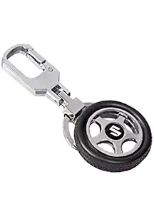 EASY4BUY Spinning Tyre Rotary Wheel Locking Metal Keychain/Keyring/Key Ring/Key Chain