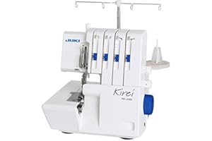 Juki MO-214D Kirei 4 Faden Overlockmaschine, für Einsteiger und Vielnäher, mit hochbelastbarem Ober- Untermesser, für Stoffe Aller Art