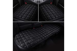 HONCENMAX Soft Car Seat Cover, Plush Cushion Pad Mat Protector for Auto, Universal for Sedan Hatchback SUV, Car Interior Accessories - 2 Front Seat Covers & 1 Rear Seat Cover