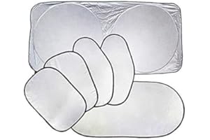 MASO 6-teiliger Sonnenschutz fürs Auto, silberfarben, faltbar und tragbar, blockiert UV-Strahlen, für SUV, LKW