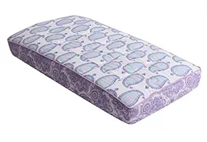 Bacati Isabella Girls Paisley Quilted Diaper Changing Pad Cover, Lilac/Purple/Aqua