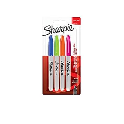 Sharpie 2065403 Lot de 4 Marqueurs permanent pointe fine Couleurs Fun Assorties