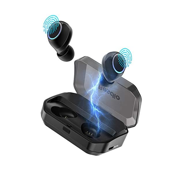 Bluetooth Kopfhörer in Ear,BesDio Kopfhörer Bluetooth Kabellos Sport Ohrhörer IPX7 Wasserdicht mit 3350mAh Ladebox/Touch-Control/ Bluetooth V5.0/für iPhone, Huawei, HTC, Samsung und mehr