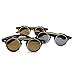 Price comparison product image HuntGold 1X Steampunk Goth Goggles Retro Flip Up Round Double Layer Sunglasses Shades(Frame color: leopard print)