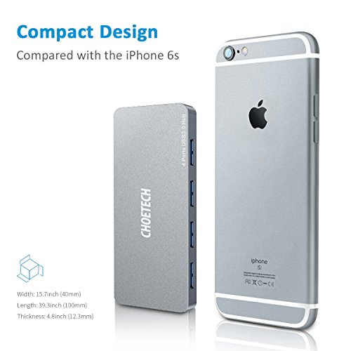 USB C Hub CHOETECH USB 3.0 4 Port Hubmit BC 1.2 Charging und USB C Adapter für USB Type C Geräte 2016/2017 MacBook Pro, MacBook 12”, MacBook Air und Andere - 6