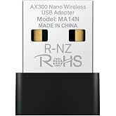 Mercusys MA14N | AX300 Mbps Nano USB Wi‑Fi 6 Adapt&ouml;r | Kolay Kurulum | Windows & Linux Uyumlu | Tak‑&Ccedil;alıştır