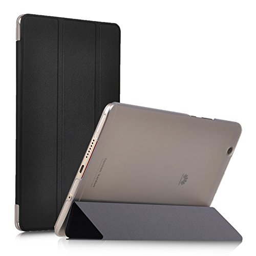 EasyAcc Huawei MediaPad M3 8.4 Hülle Case Tasche PU Leder zubehör hüllen für Huawei MediaPad M3 8.4 (8.4 Zoll) Smart Cover mit Auto Sleep Wake up / Standfunktion (Schwarz, Kunstleder, Ultra dünn) - 2